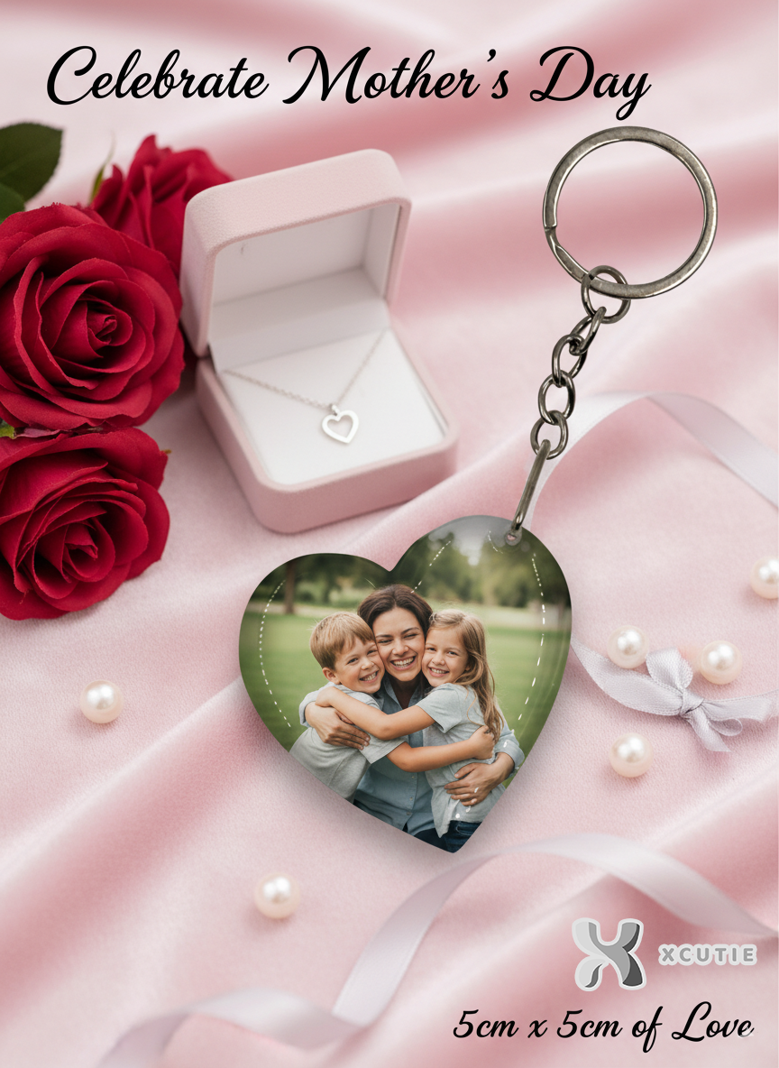 Personalized Photo Keyring - Heart Shape