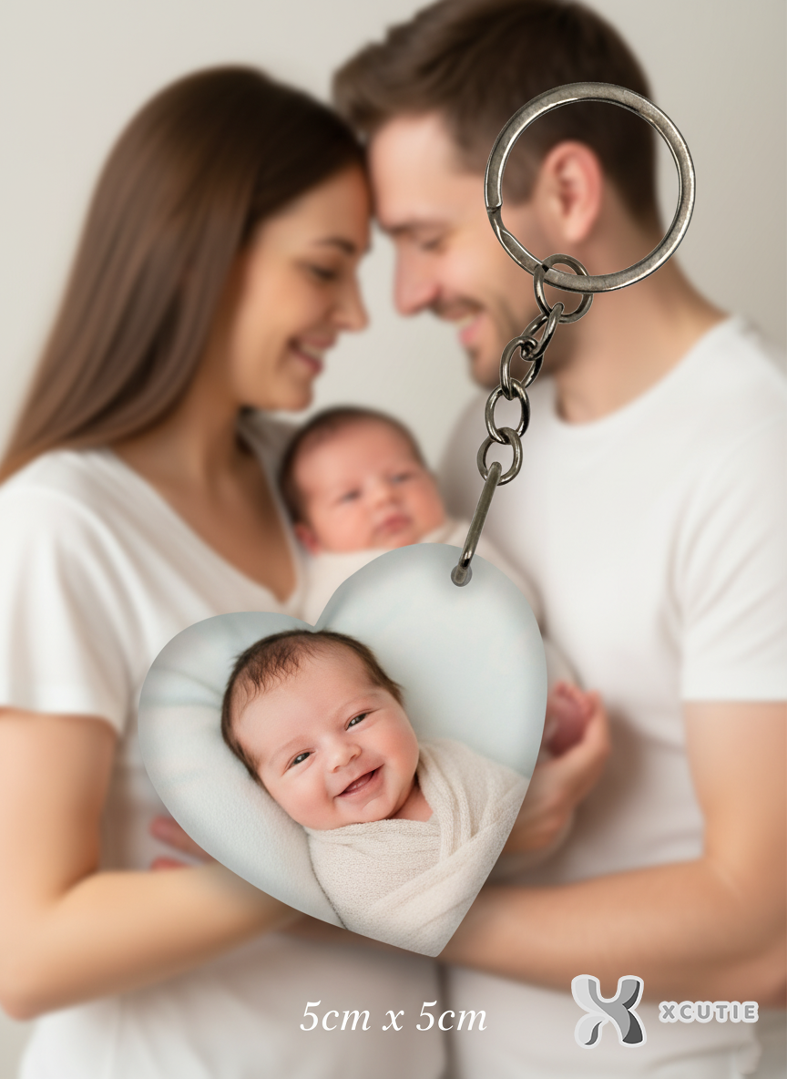 Personalized Photo Keyring - Heart Shape