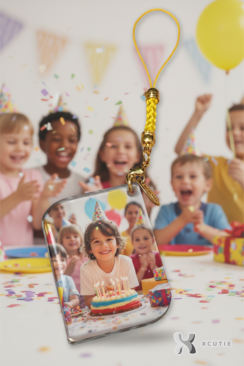 Personalized Photo Keyring - Rhombus