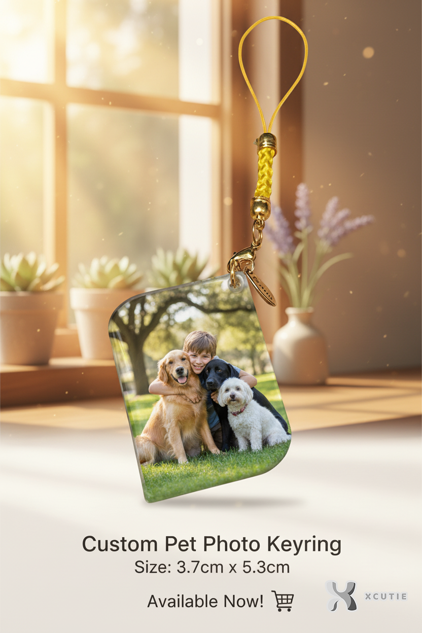 Personalized Photo Keyring - Rhombus