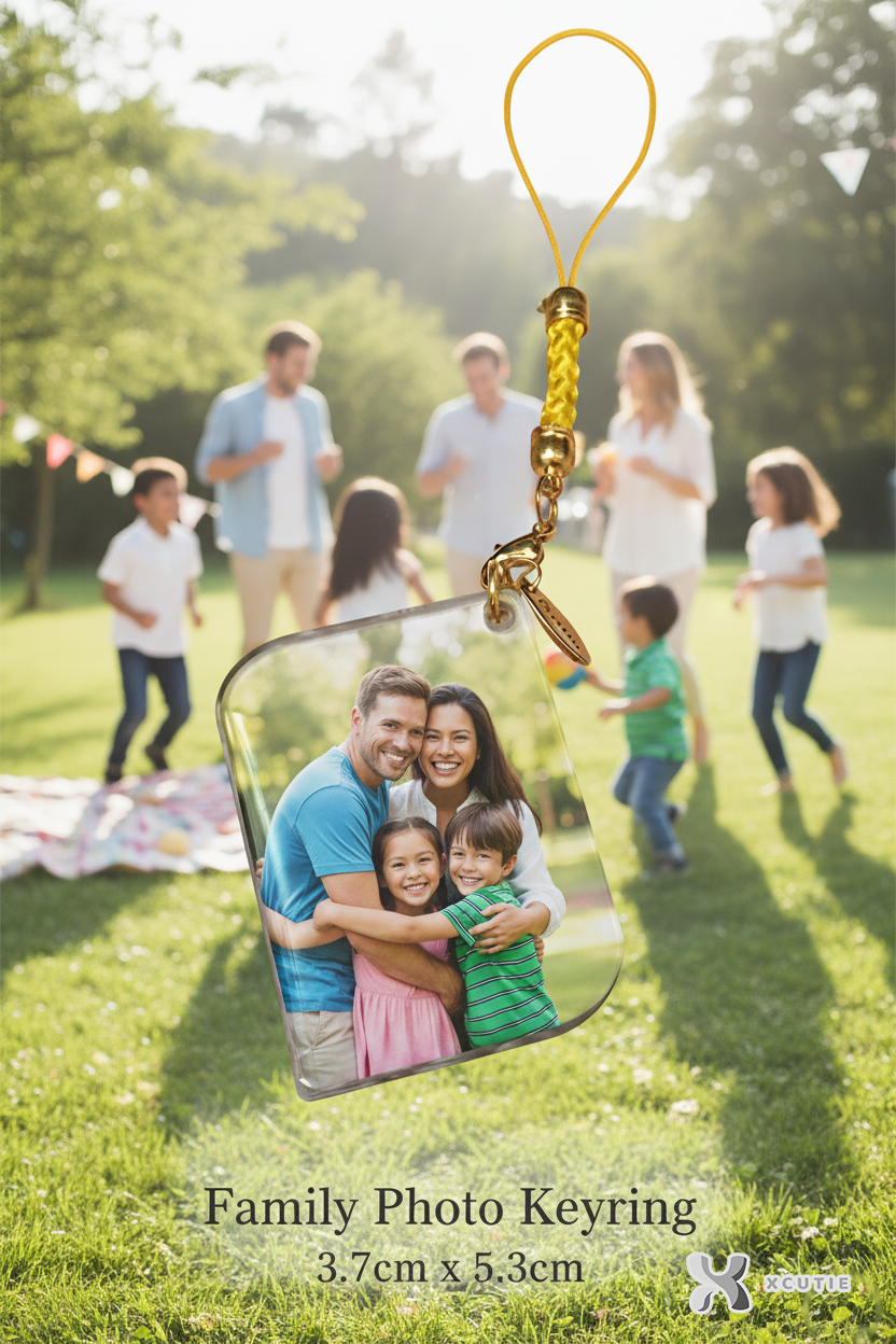 Personalized Photo Keyring - Rhombus