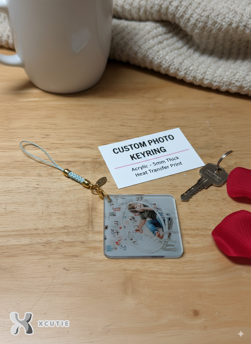 Personalized Photo Keyring (Square) – Custom Memory Keepsake Gift