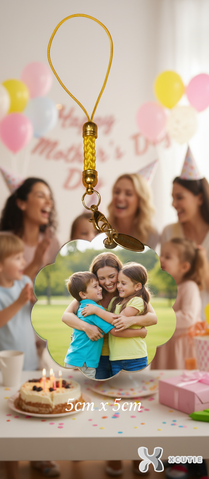 Personalized Photo Keyring (Flower Shape) – Custom Memory Keepsake Gift -