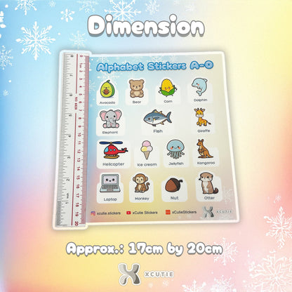 📗 Alphabet Learning Stickers – A-Z Vocabulary, Kids Educational Decals