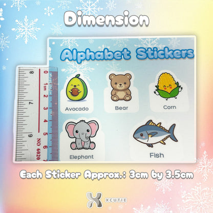 📗 Alphabet Learning Stickers – A-Z Vocabulary, Kids Educational Decals