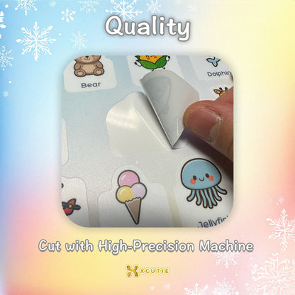 📗 字母學習貼紙 – AZ 詞彙，兒童教育貼紙