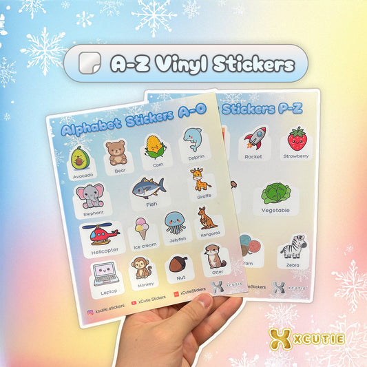 📗 Alphabet Learning Stickers – A-Z Vocabulary, Kids Educational Decals