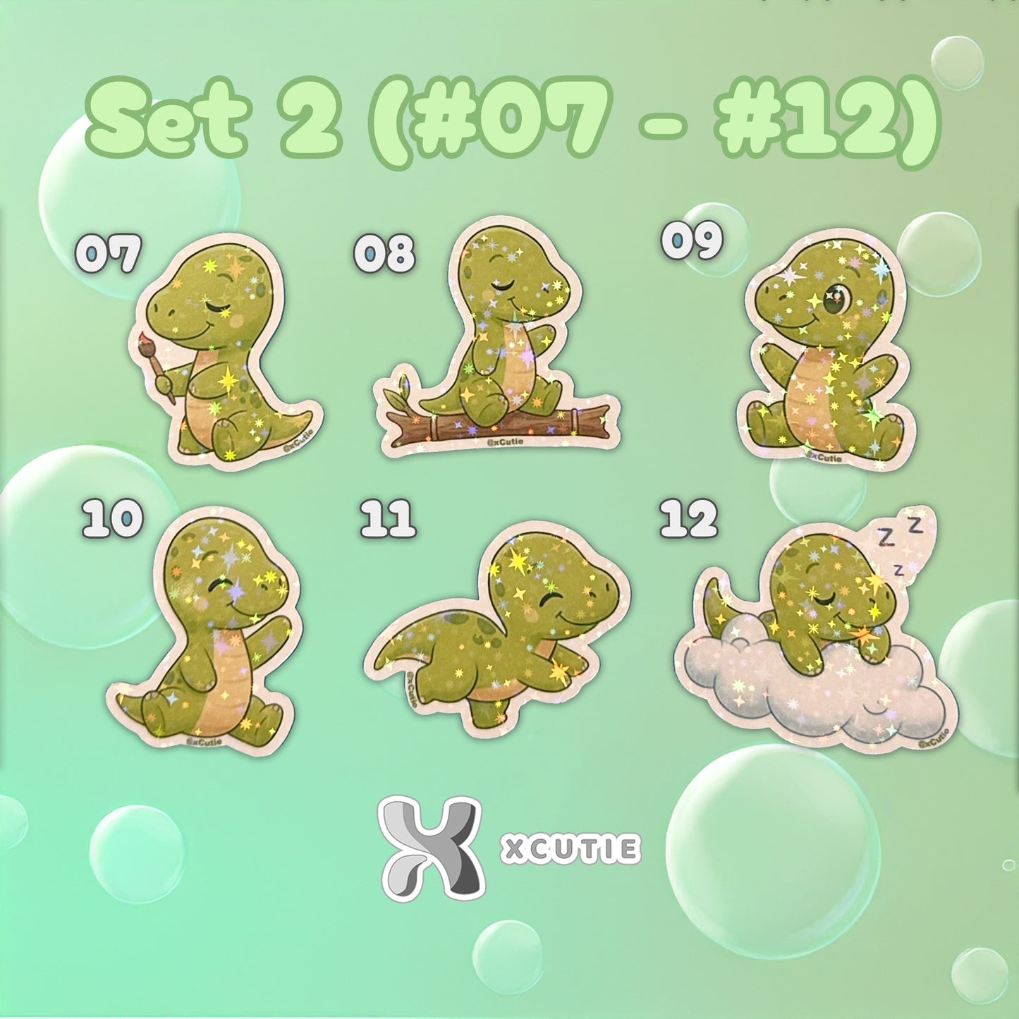 QQ Dino - Brahiosaurus - Dinosaur  Vinyl Sticker Set #02 | 12 pcs/ pack