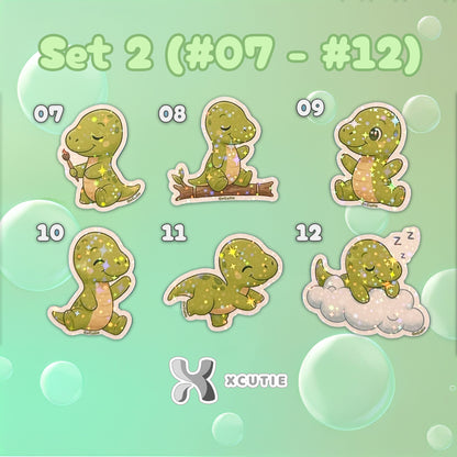 QQ Dino - Brahiosaurus - Dinosaur  Vinyl Sticker Set #02 | 12 pcs/ pack