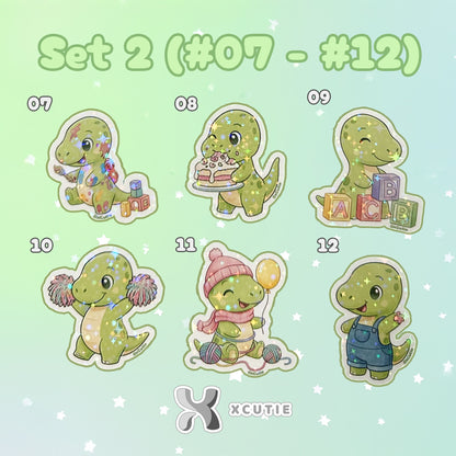 QQ Dino - Brahiosaurus - Dinosaur  Vinyl Sticker Set #02 || 12 pcs/ pack