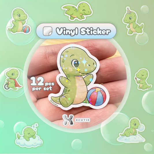 QQ Dino - Brahiosaurus - Dinosaur  Vinyl Sticker Set #02 | 12 pcs/ pack