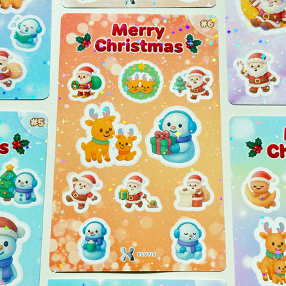 QQ Christmas Sticker Packs 6 Sets | 10 Stickers for each set