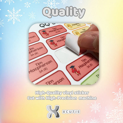 Personalized Dinosaur Name Tag Stickers • School Labels, Waterproof (32-Pack)