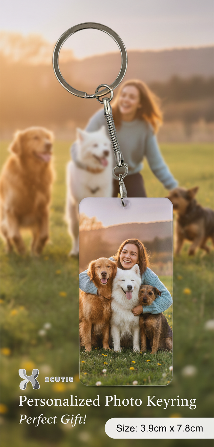 Personalized Photo Keyring - Large Rectangle