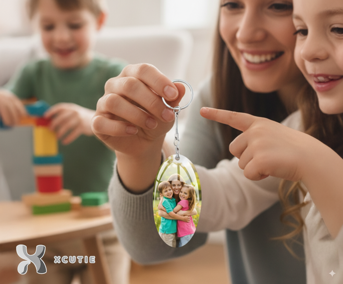 Personalized Photo Keyring (Eclipse) – Custom Memory Keepsake Gift