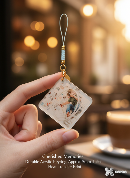 Personalized Photo Keyring (Square) – Custom Memory Keepsake Gift