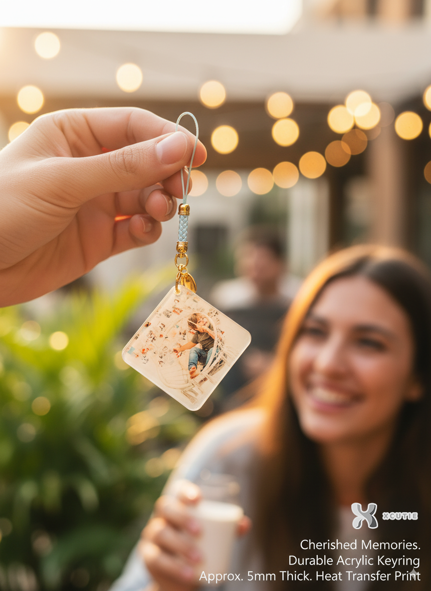 Personalized Photo Keyring (Square) – Custom Memory Keepsake Gift