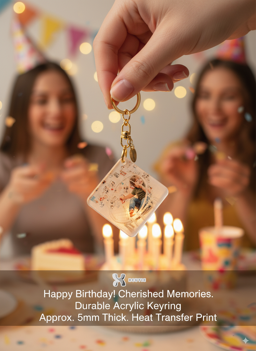 Personalized Photo Keyring (Square) – Custom Memory Keepsake Gift