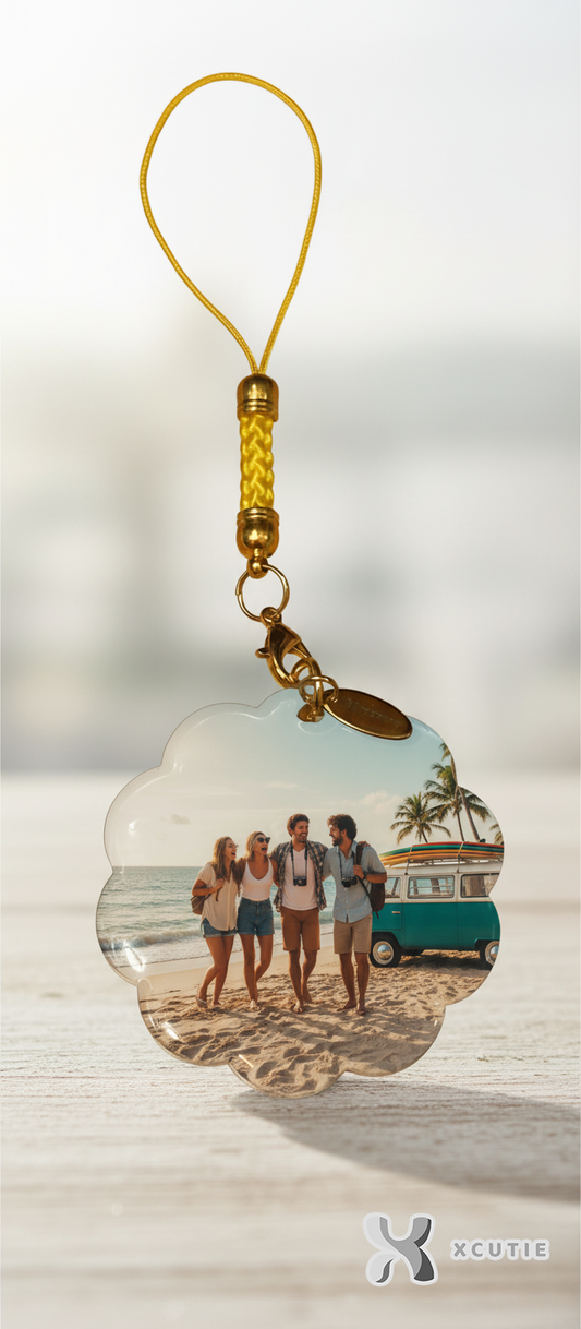 Personalized Photo Keyring (Flower Shape) – Custom Memory Keepsake Gift -