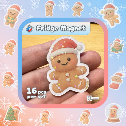 Gingerbread Man Magnet - Christmas Set | 16 pcs/ pack