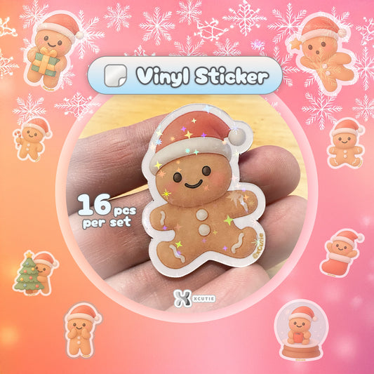 Gingerbread Man Sticker - Christmas Set | 16 pcs/ pack