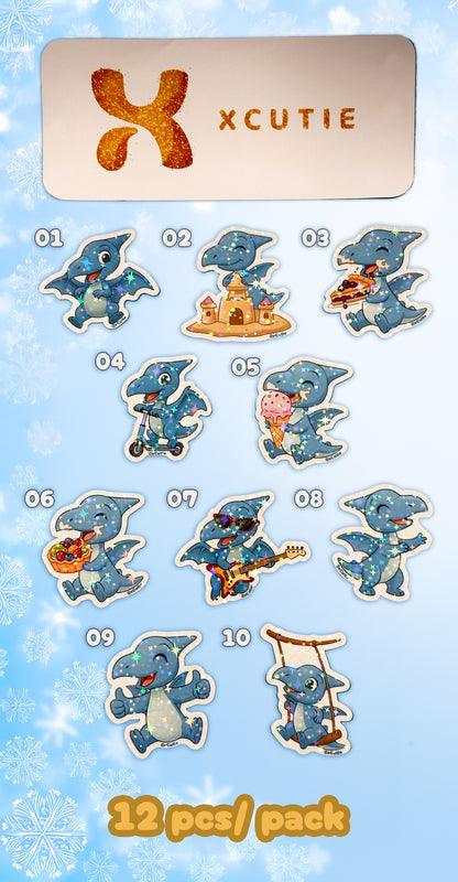 QQ Dino - Pterodactyl - Dinosaur  Vinyl Sticker Set #01 | 10pcs/ pack