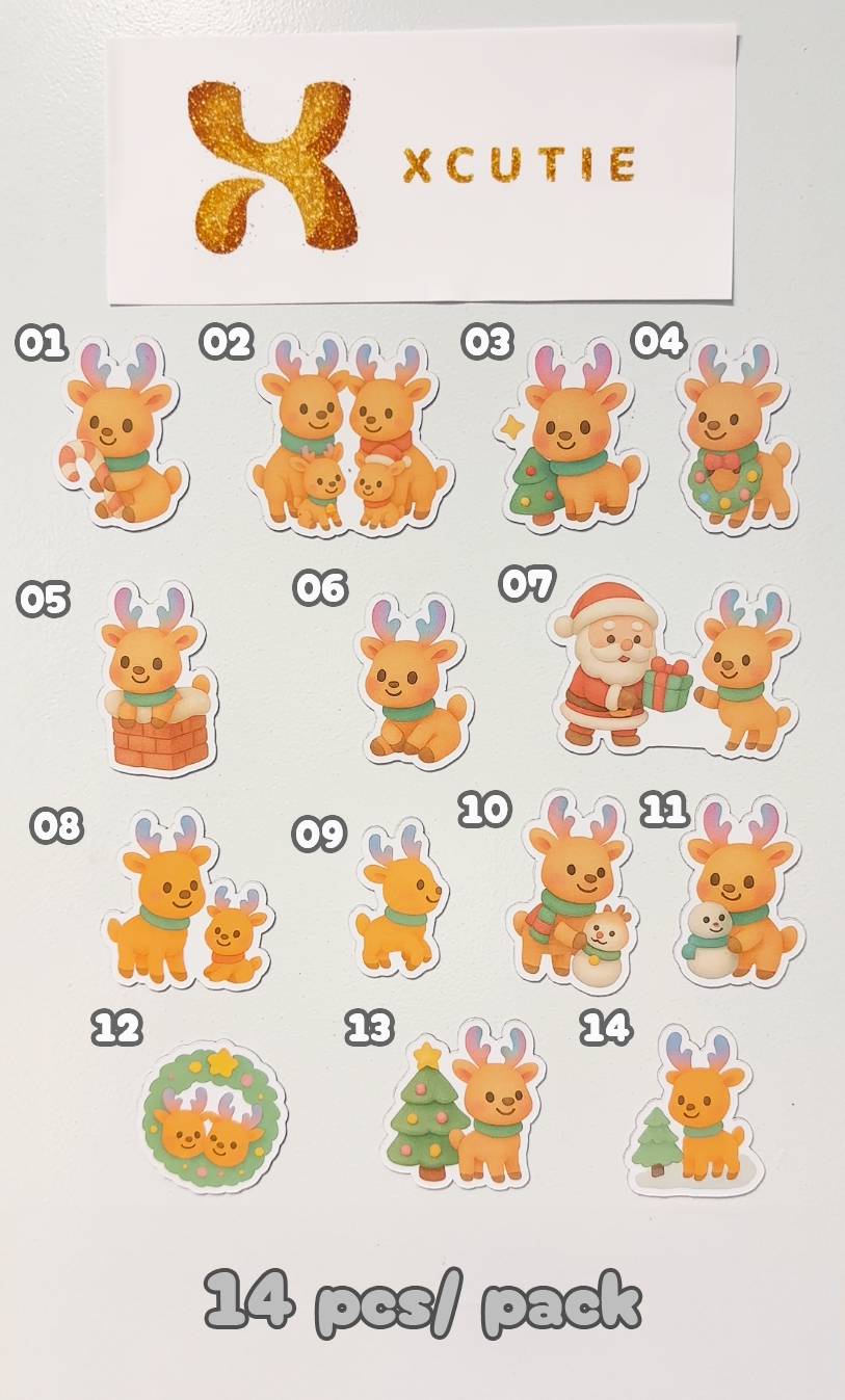 Reindeer Sticker - Christmas Set | 14 pcs/ pack