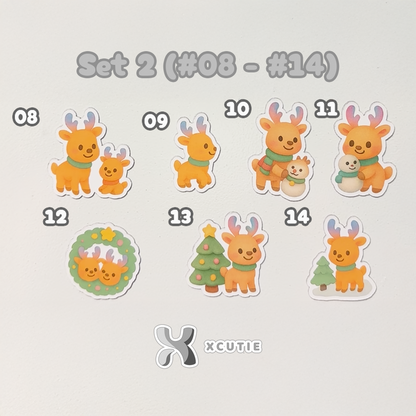 Reindeer Sticker - Christmas Set | 14 pcs/ pack
