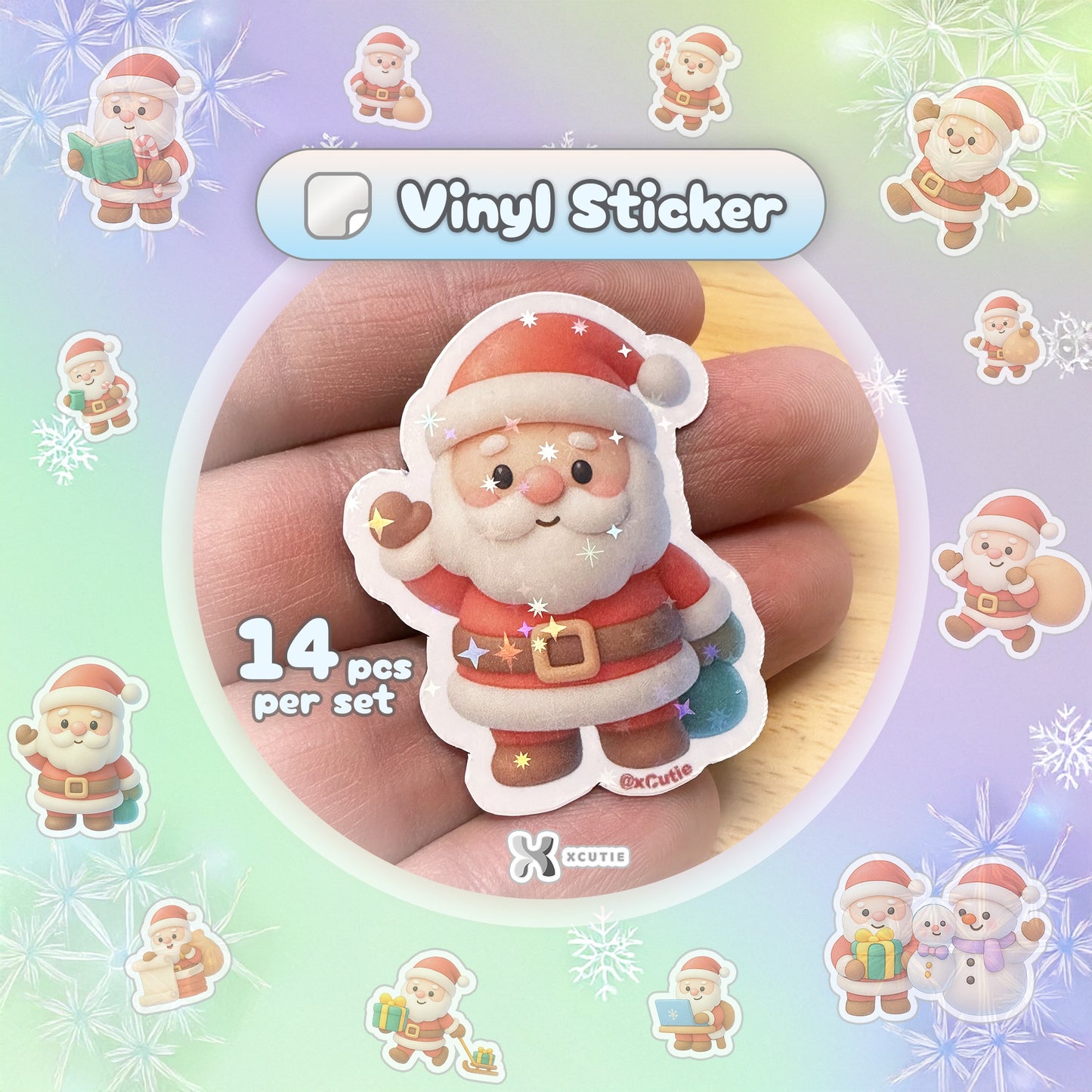 Santa Claus Sticker - Christmas Set 01 | 14 pcs/ pack