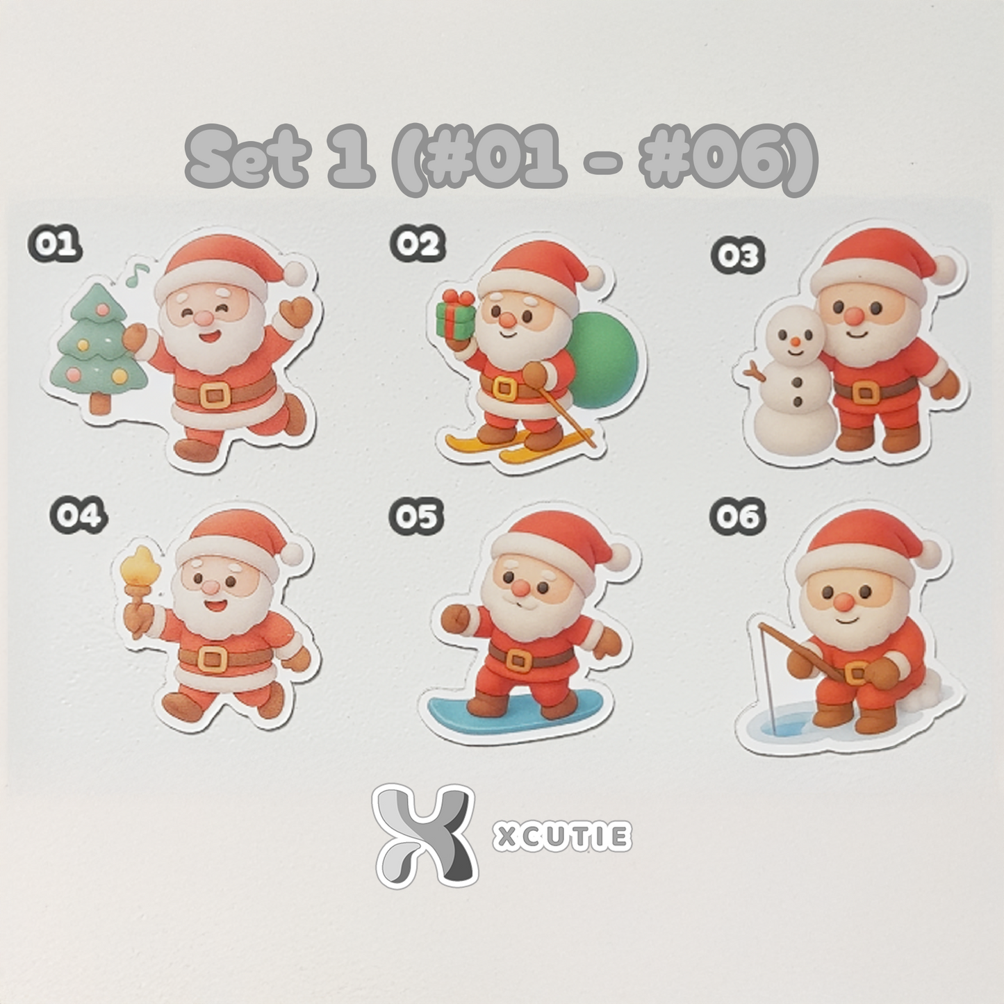 Santa Claus Sticker - Christmas Set 02 | 12 pcs/ pack