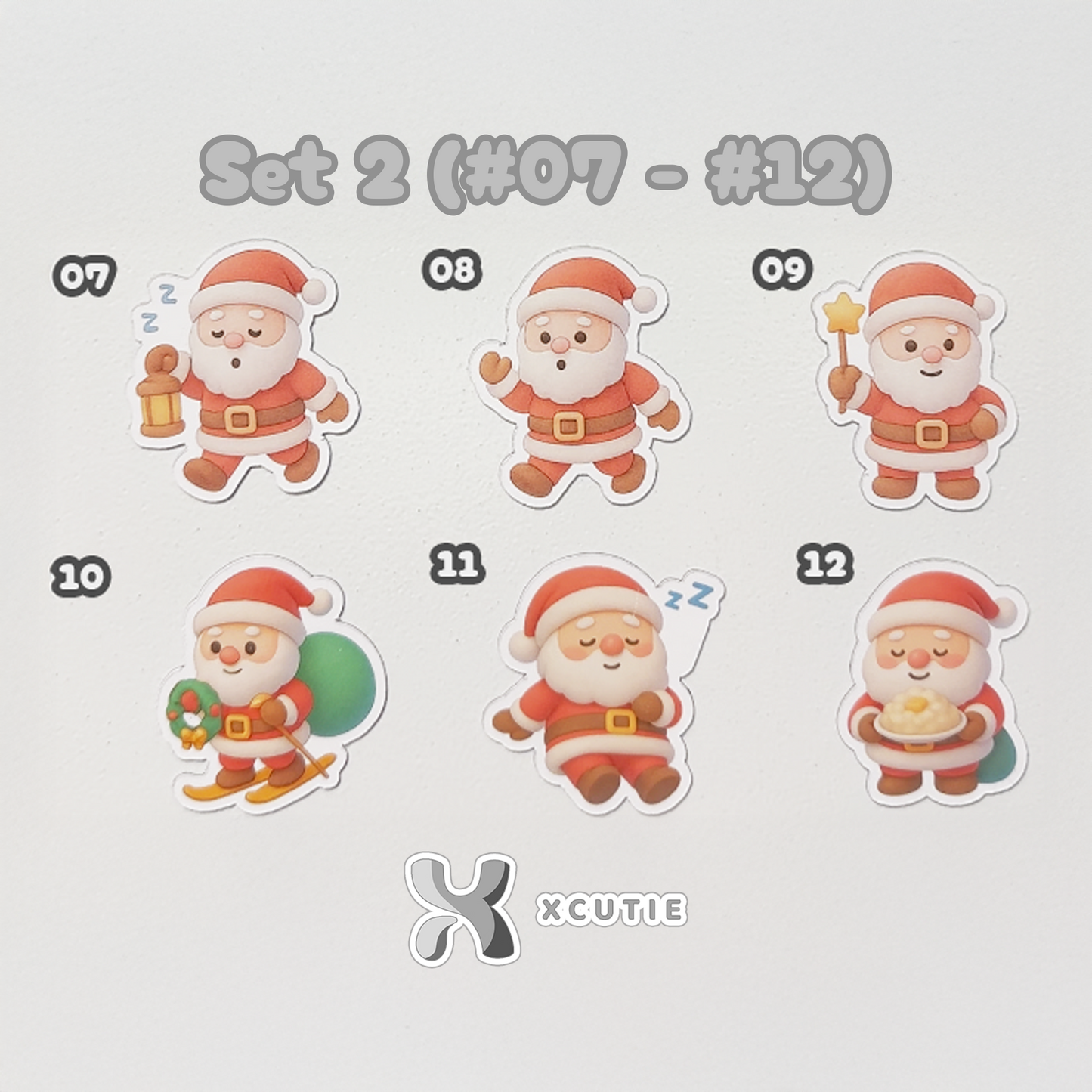 Santa Claus Sticker - Christmas Set 02 | 12 pcs/ pack