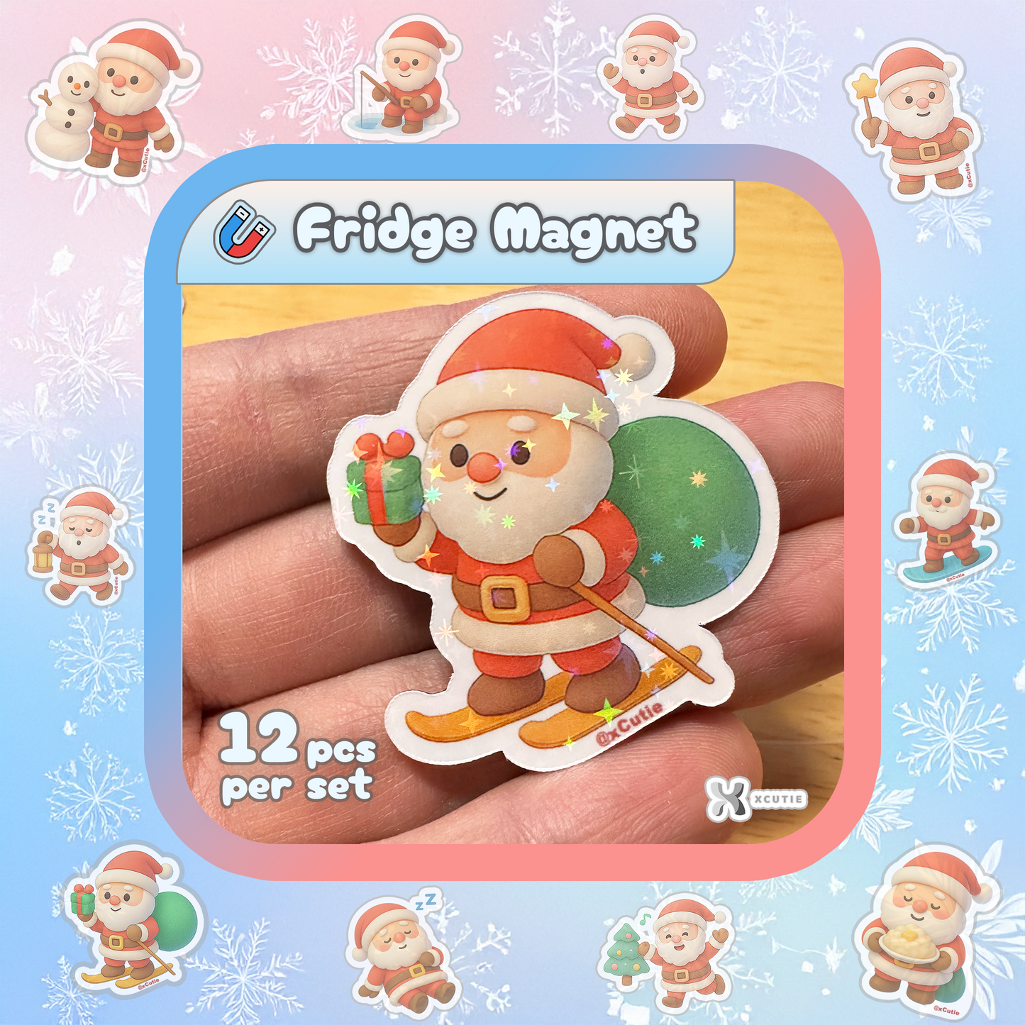 Santa Claus Magnet - Christmas Set 02 | 12 pcs/ pack