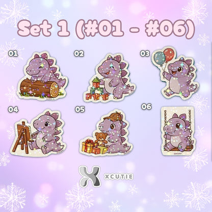 QQ Dino - Stegosaurus - Dinosaur  Vinyl Sticker Set #01 || 12 pcs/ pack