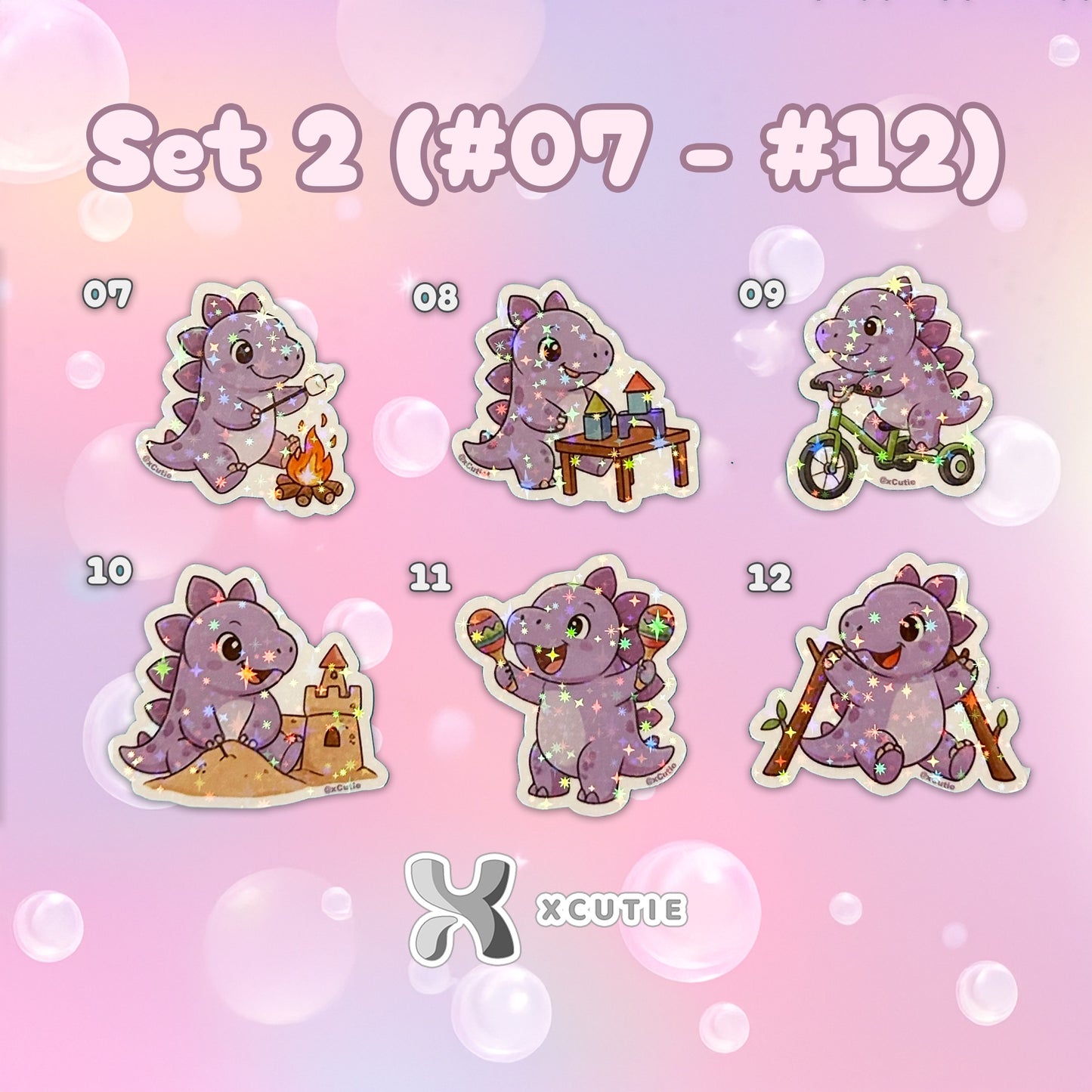 QQ Dino - Stegosaurus - Dinosaur  Vinyl Sticker Set #02 || 12 pcs/ pack