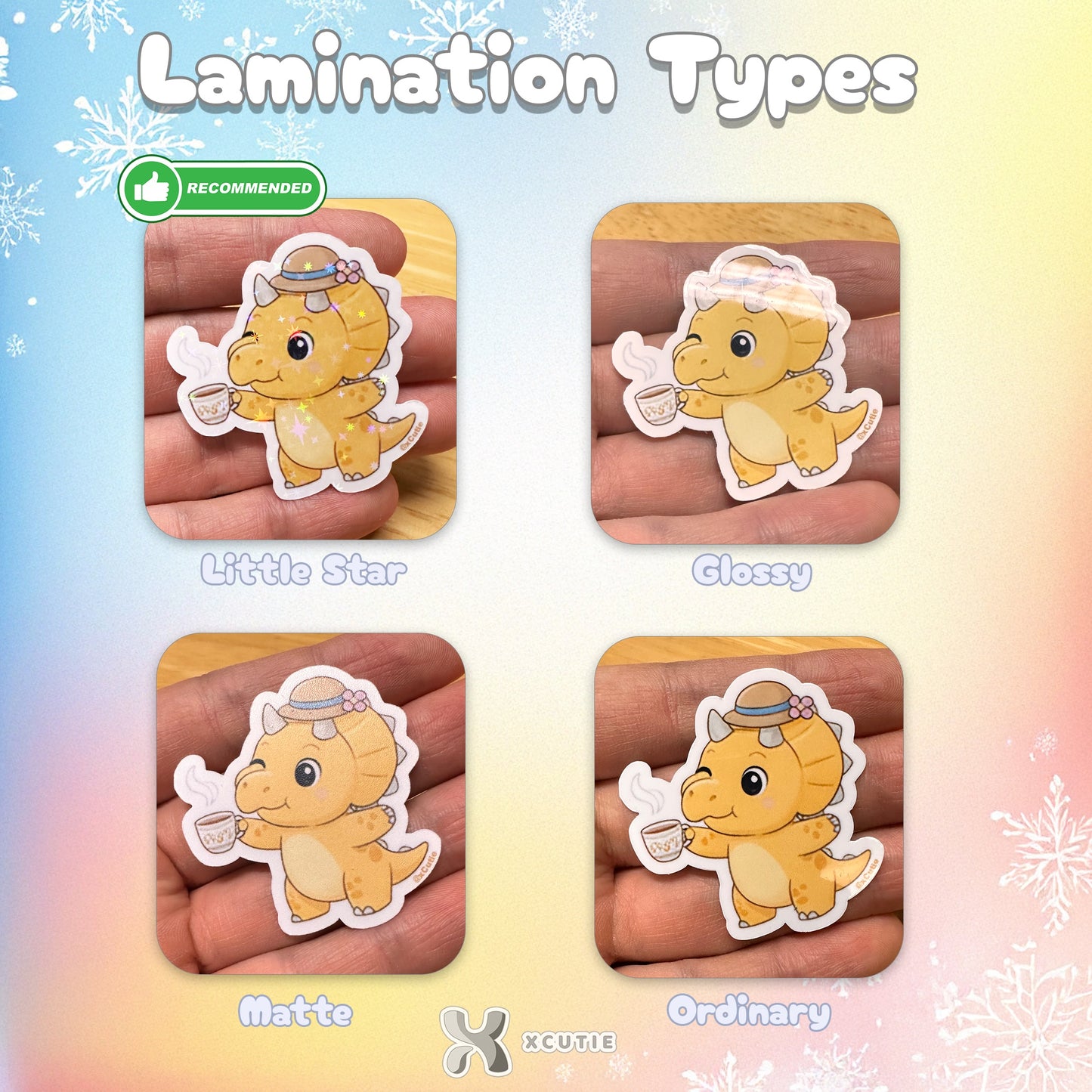 QQ Dino - Triceratops - Dinosaur  Vinyl Sticker Set #01 | 12 pcs/ pack