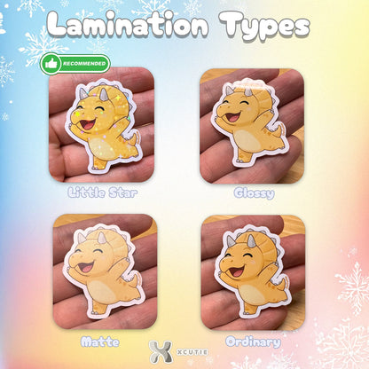 QQ Dino - Triceratops - Dinosaur  Vinyl Sticker Set #02 @12 pcs/ pack