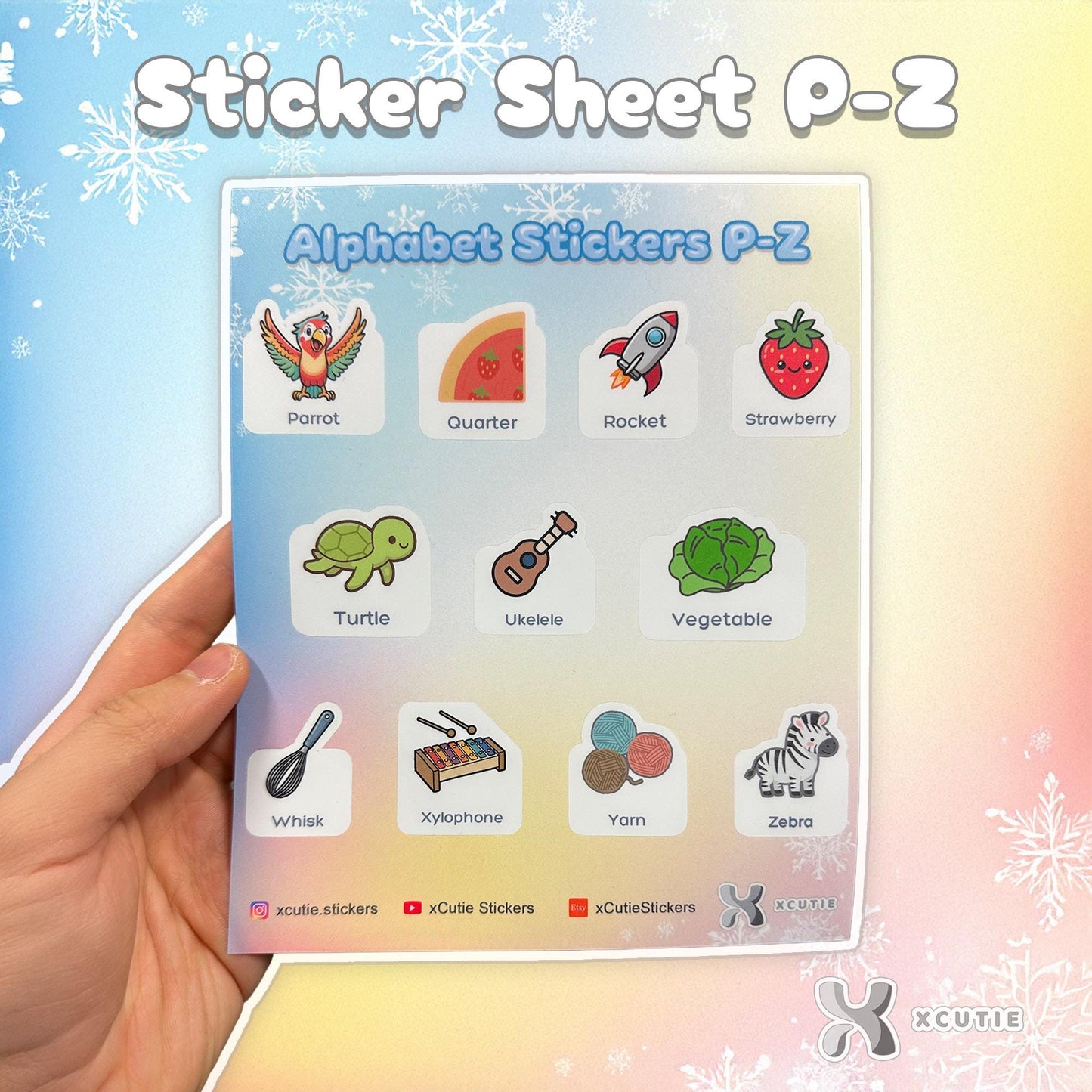 📗 Alphabet Learning Stickers – A-Z Vocabulary, Kids Educational Decals