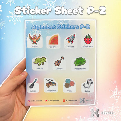 📗 Alphabet Learning Stickers – A-Z Vocabulary, Kids Educational Decals