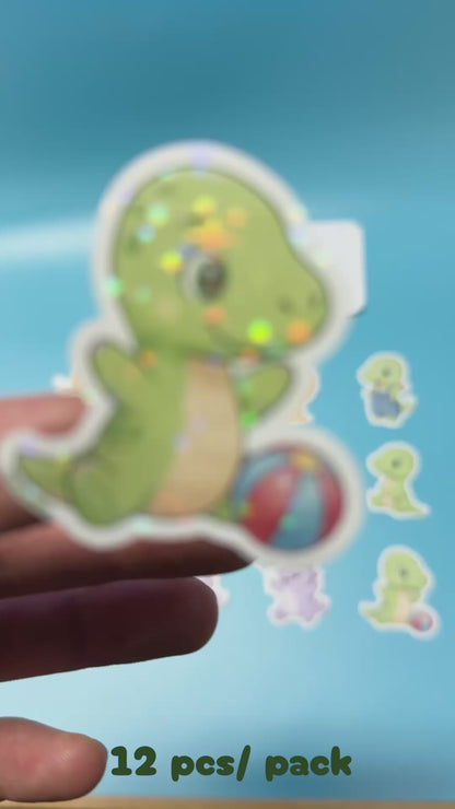 QQ Dino - Brahiosaurus - Dinosaur  Vinyl Sticker Set #02 | 12 pcs/ pack