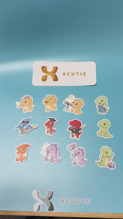 QQ Dino - Brahiosaurus - Dinosaur  Vinyl Sticker Set #01 | 12 pcs/ pack