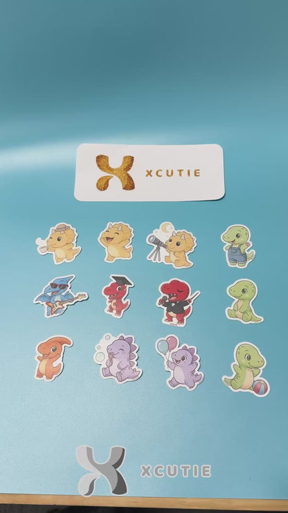 QQ Dino - Stegosaurus - Dinosaur  Vinyl Sticker Set #01 || 12 pcs/ pack